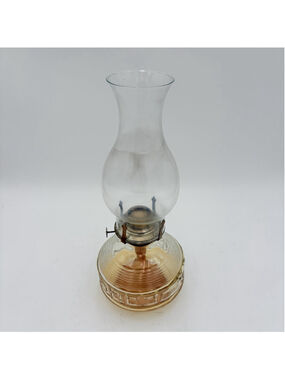 Risdon Danbury CT Eagle Burner Clear Glass Kerosene Oil Lamp w Chimney
